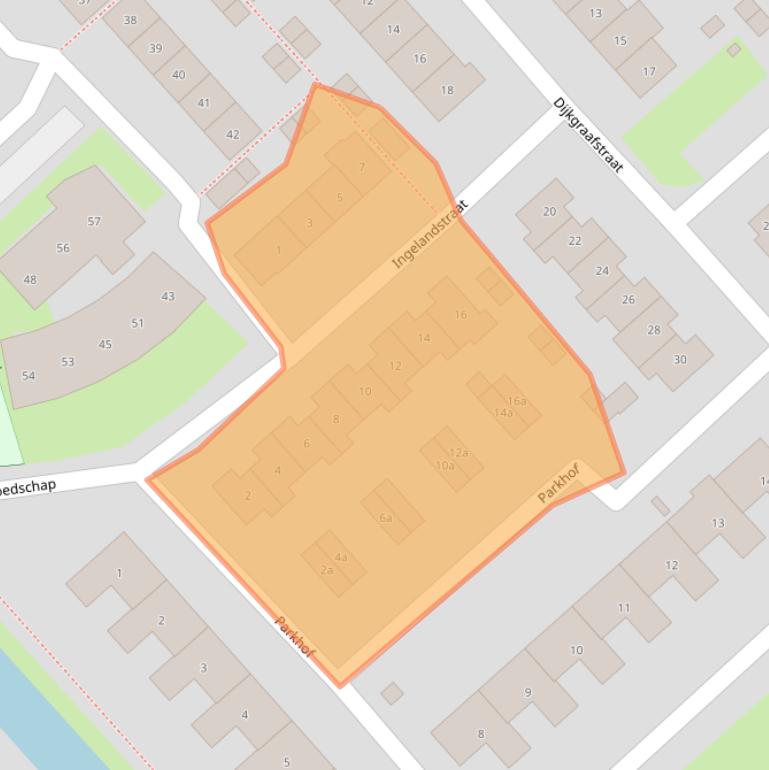 Kaart van postcodegebied 2922CM.