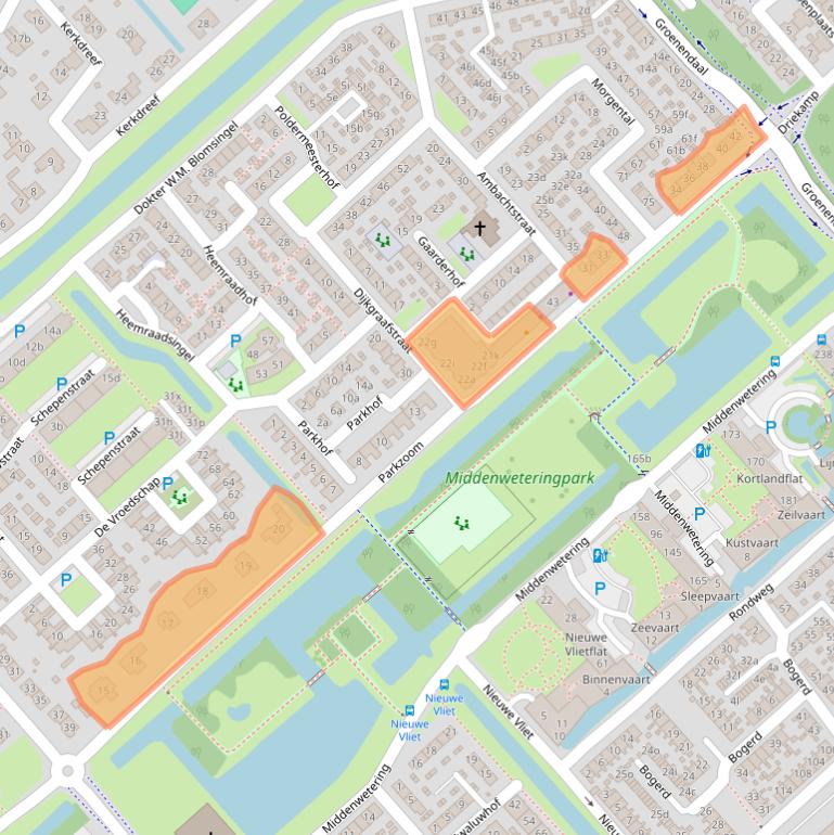 Kaart van postcodegebied 2922CT.