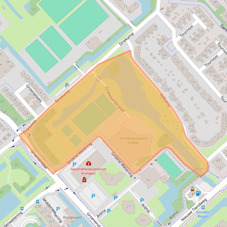 Kaart van postcodegebied 2922CX.