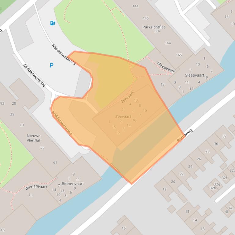 Kaart van postcodegebied 2922DC.