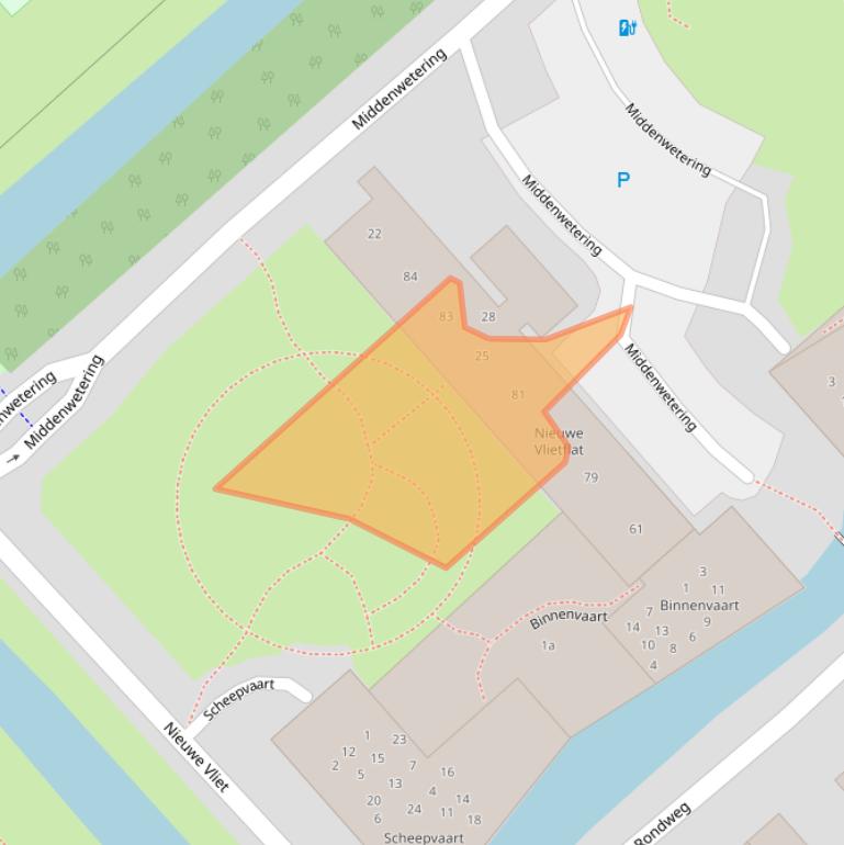 Kaart van postcodegebied 2922EE.