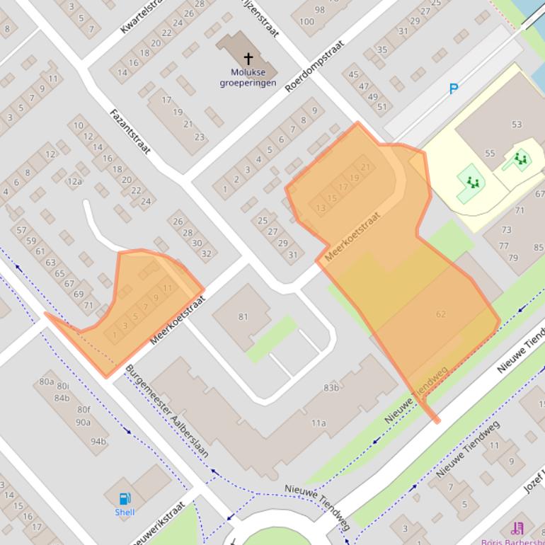 Kaart van postcodegebied 2922GL.