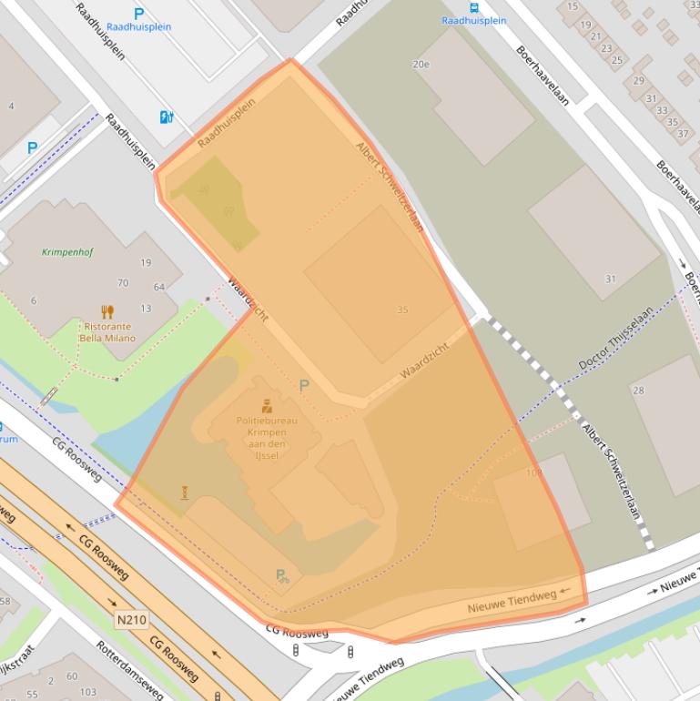 Kaart van postcodegebied 2922HD.