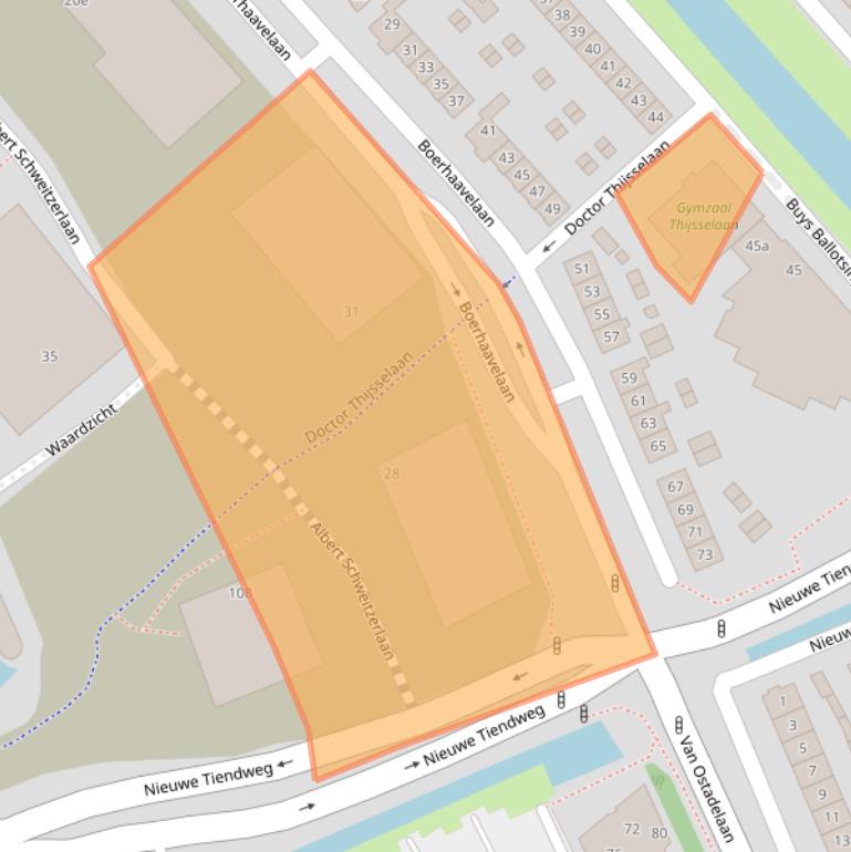 Kaart van postcodegebied 2922HL.