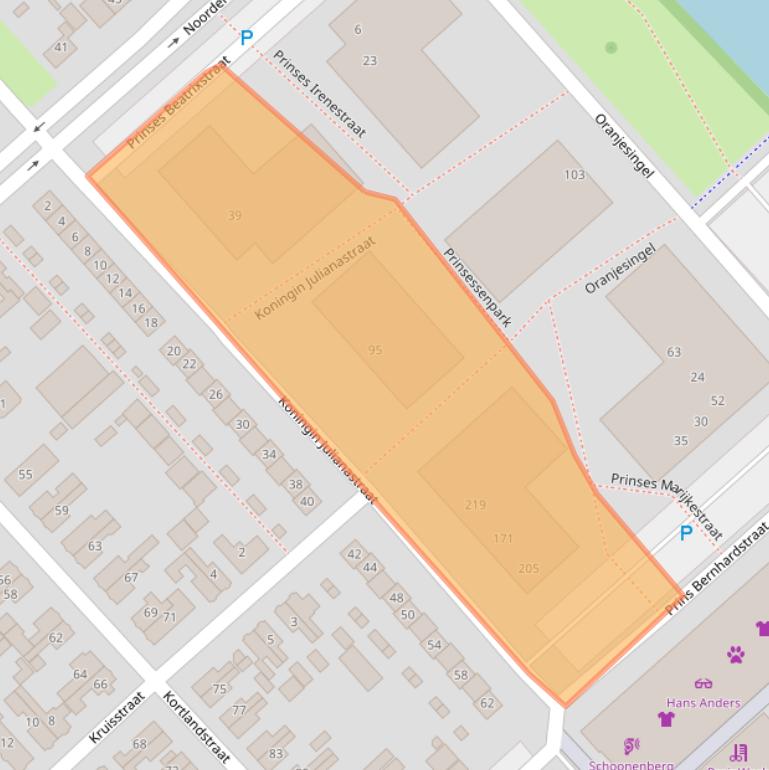 Kaart van postcodegebied 2922TP.