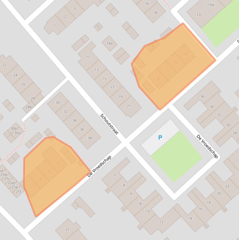 Kaart van postcodegebied 2922VB.