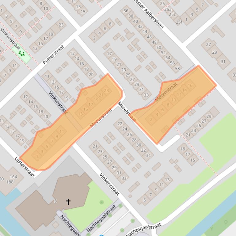 Kaart van postcodegebied 2922VK.