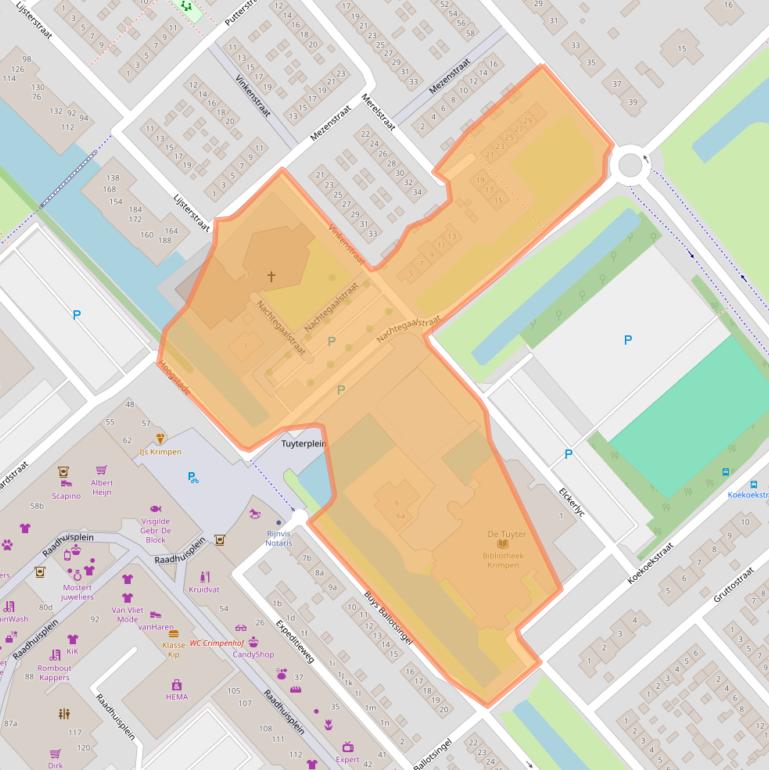 Kaart van postcodegebied 2922VL.