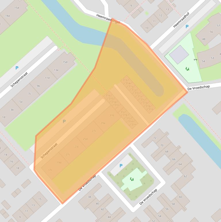 Kaart van postcodegebied 2922VR.