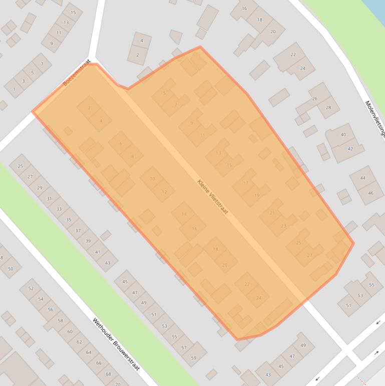 Kaart van postcodegebied 2922XB.