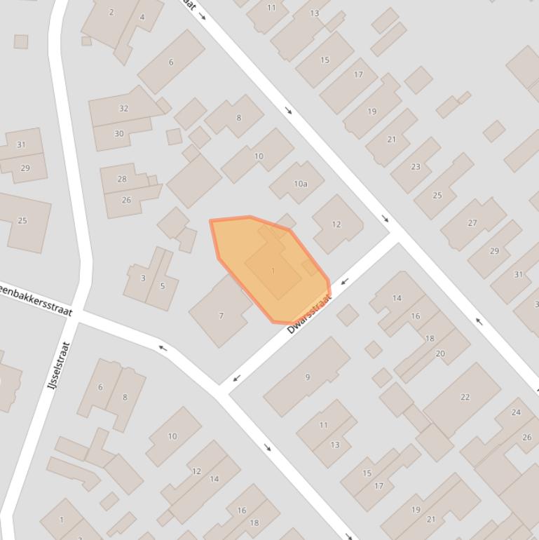 Kaart van postcodegebied 2922XS.