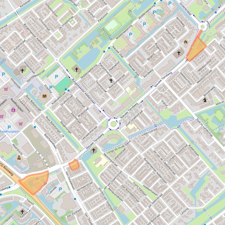 Kaart van postcodegebied 2923AE.