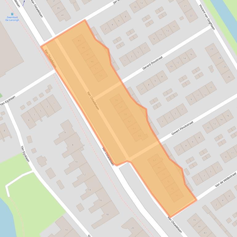 Kaart van postcodegebied 2923AK.