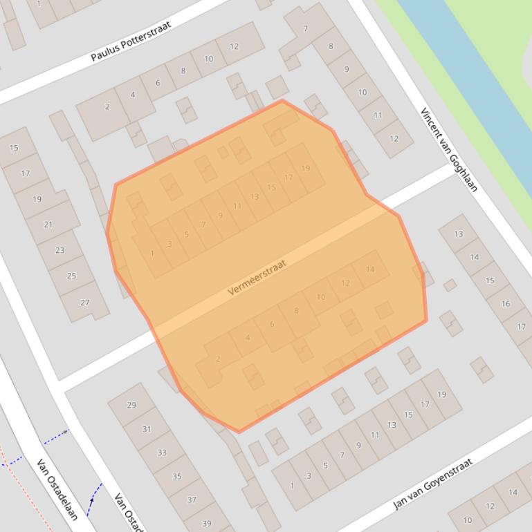 Kaart van postcodegebied 2923AS.