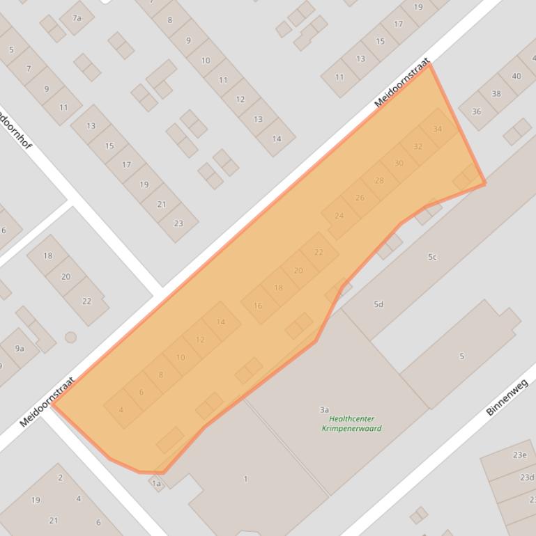 Kaart van postcodegebied 2923BG.