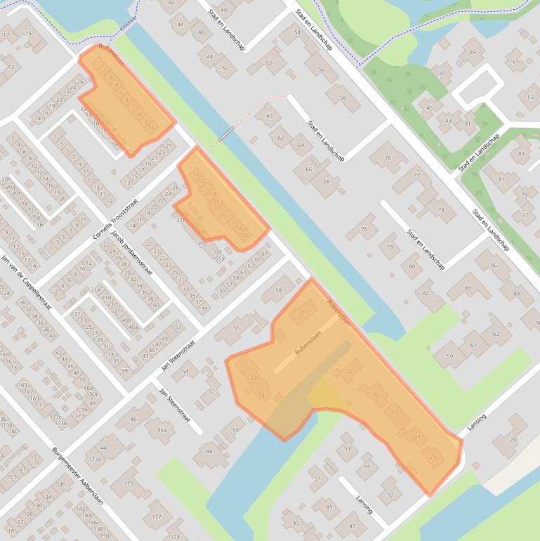 Kaart van postcodegebied 2923BJ.