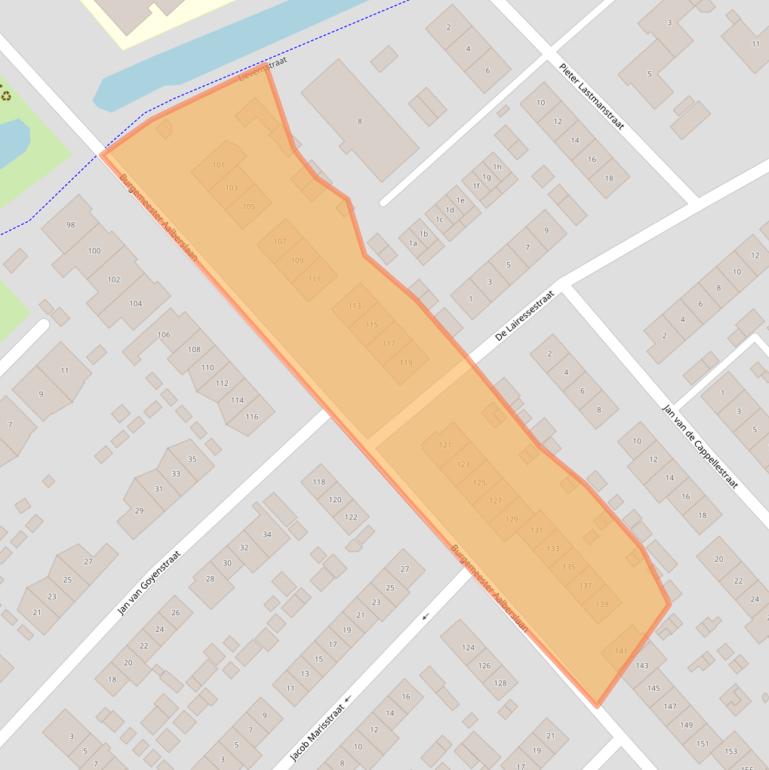 Kaart van postcodegebied 2923CB.