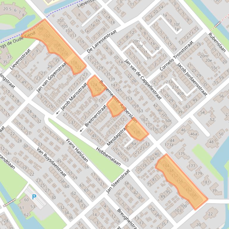 Kaart van postcodegebied 2923CD.