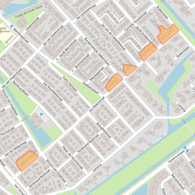 Kaart van postcodegebied 2923CN.