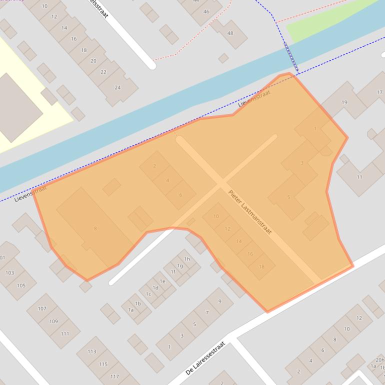 Kaart van postcodegebied 2923CV.