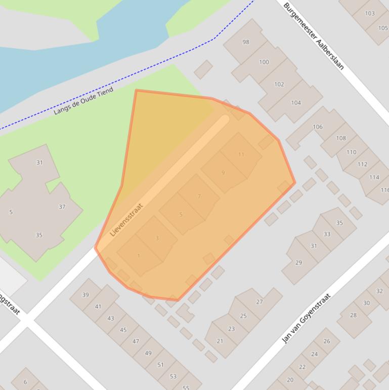 Kaart van postcodegebied 2923CW.