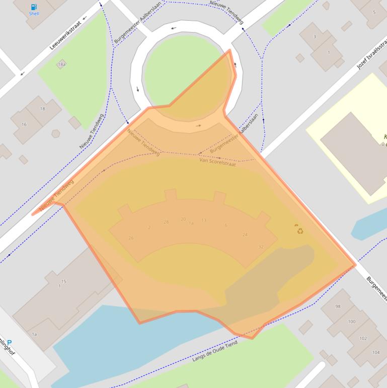 Kaart van postcodegebied 2923CX.