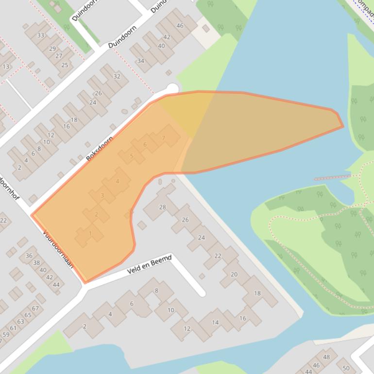 Kaart van postcodegebied 2923EA.