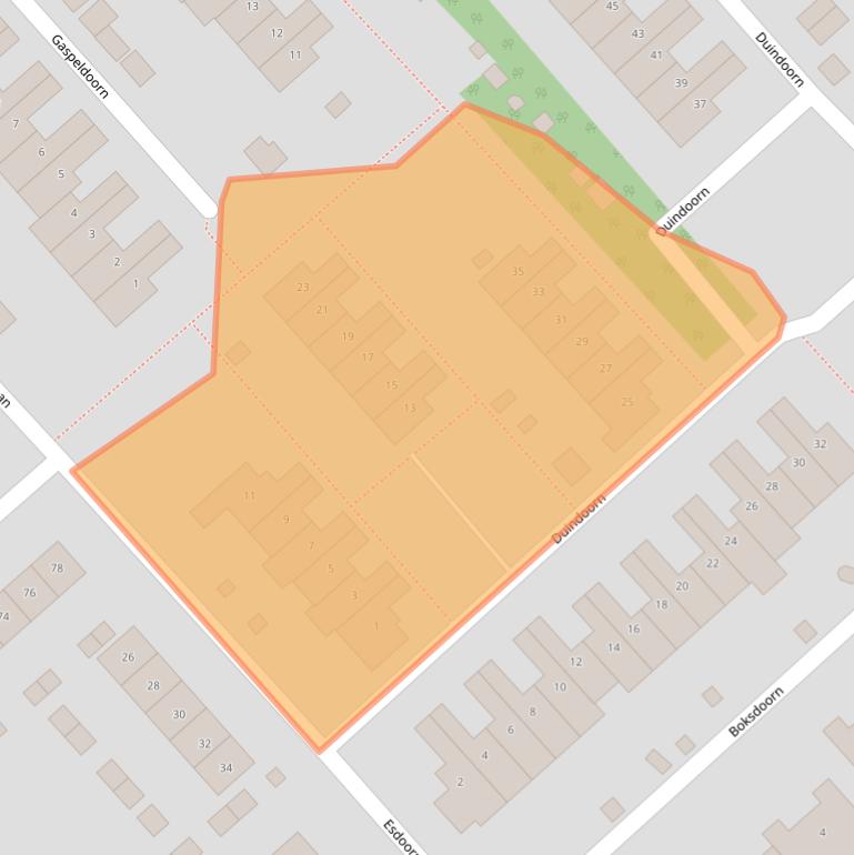 Kaart van postcodegebied 2923EB.