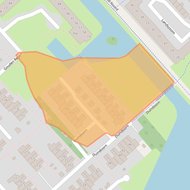 Kaart van postcodegebied 2923EC.