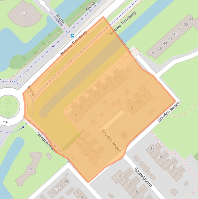 Kaart van postcodegebied 2923EJ.