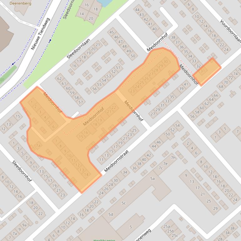 Kaart van postcodegebied 2923EL.