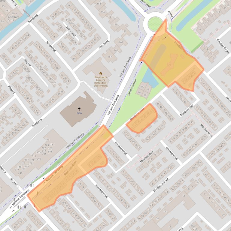 Kaart van postcodegebied 2923EP.