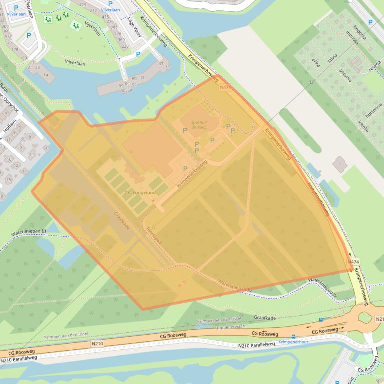 Kaart van postcodegebied 2923LA.