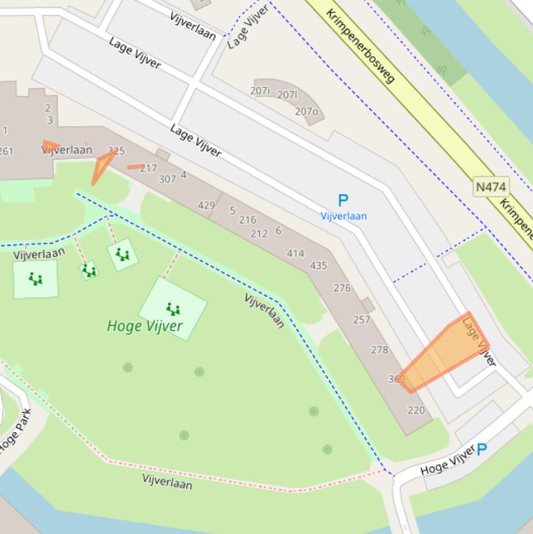 Kaart van postcodegebied 2923TD.