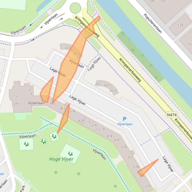 Kaart van postcodegebied 2923TE.