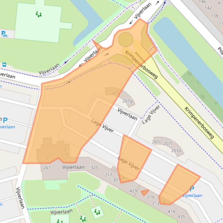 Kaart van postcodegebied 2923TP.