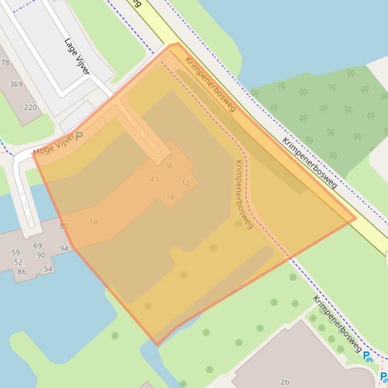 Kaart van postcodegebied 2923VP.