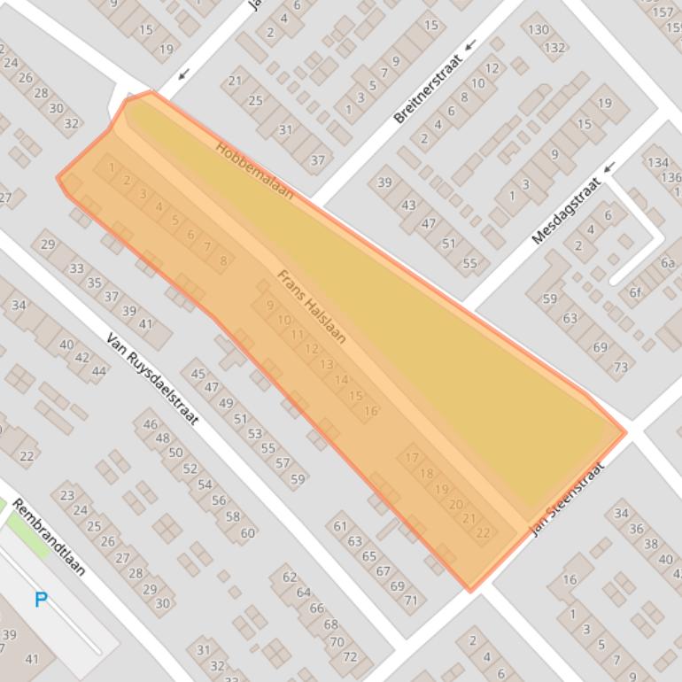 Kaart van postcodegebied 2923XC.