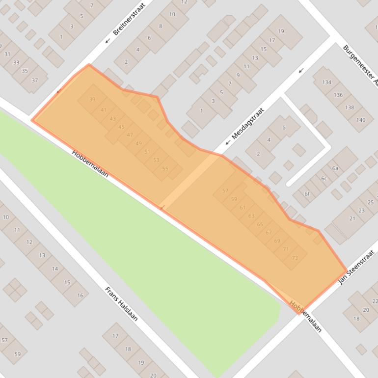 Kaart van postcodegebied 2923XE.