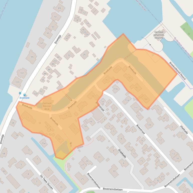 Kaart van postcodegebied 2924AB.