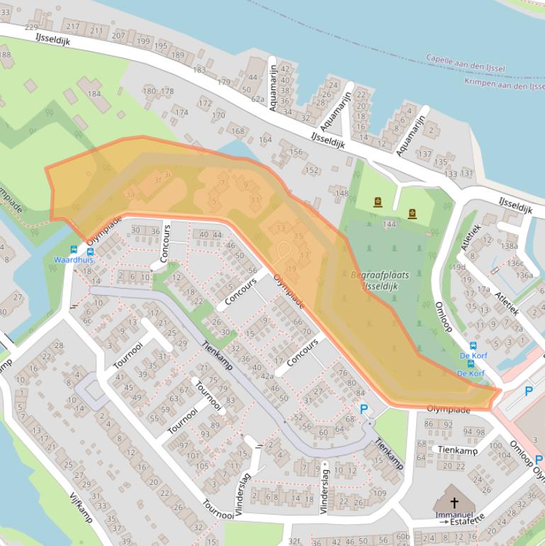 Kaart van postcodegebied 2924AL.