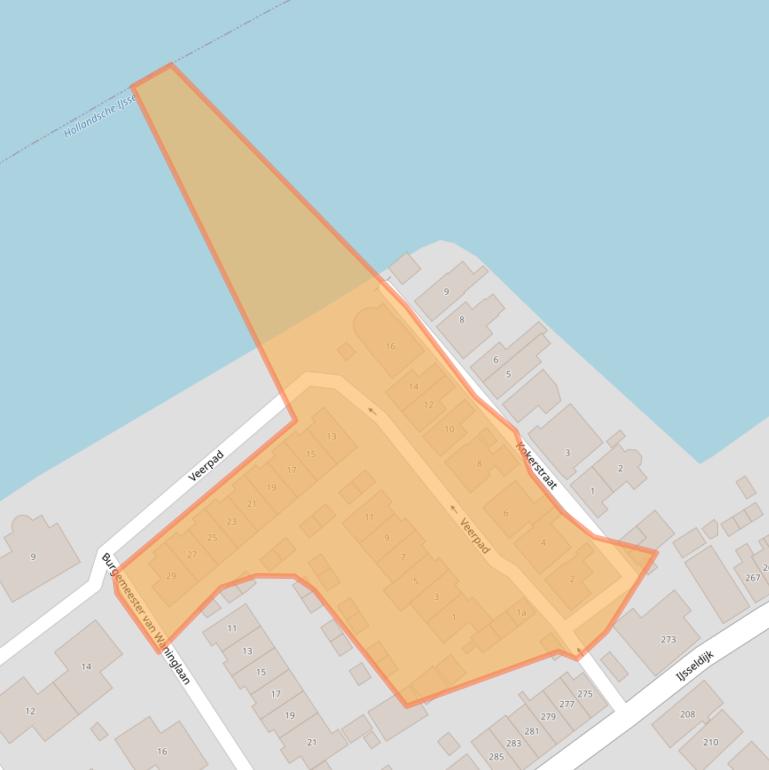 Kaart van postcodegebied 2924AP.