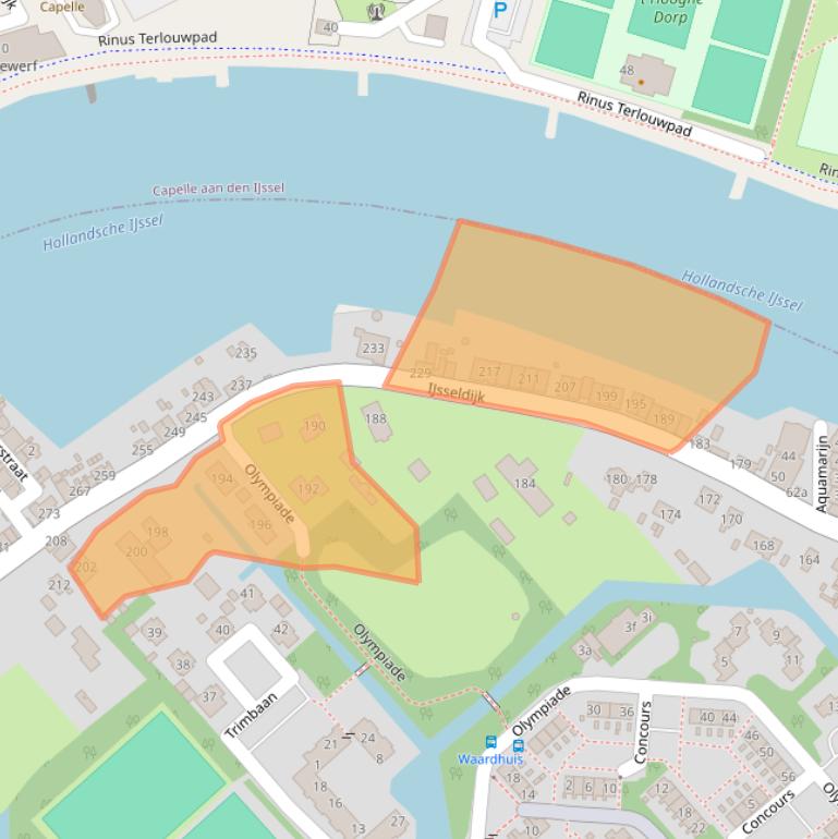 Kaart van postcodegebied 2924AW.