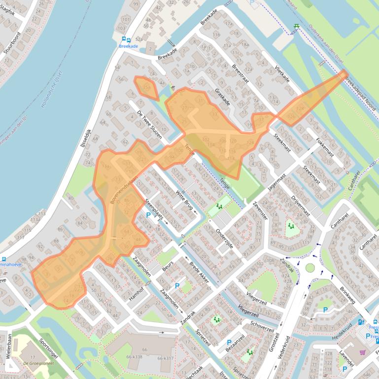 Kaart van postcodegebied 2924BA.