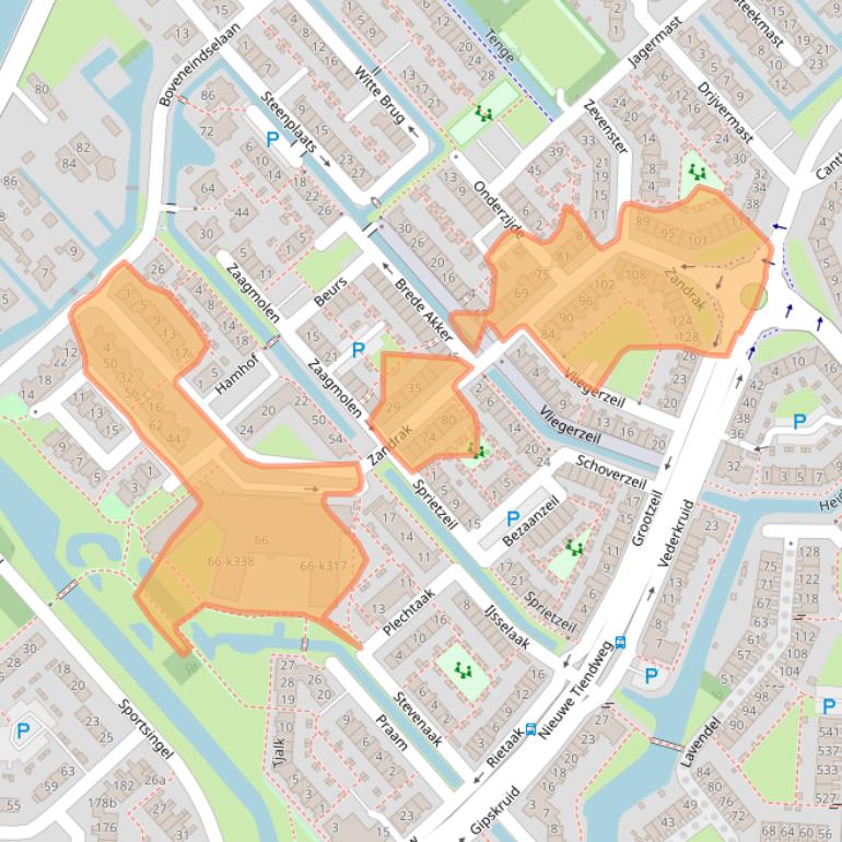 Kaart van postcodegebied 2924BC.