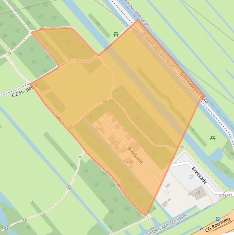 Kaart van postcodegebied 2924LA.