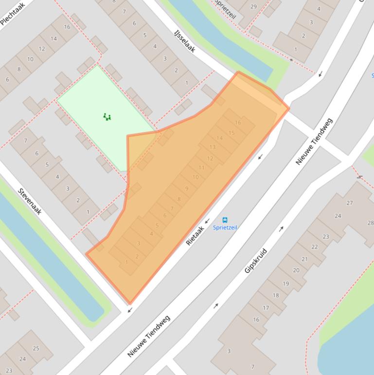 Kaart van postcodegebied 2924TG.