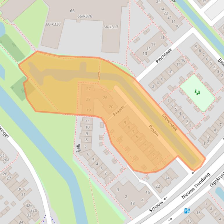 Kaart van postcodegebied 2924TK.