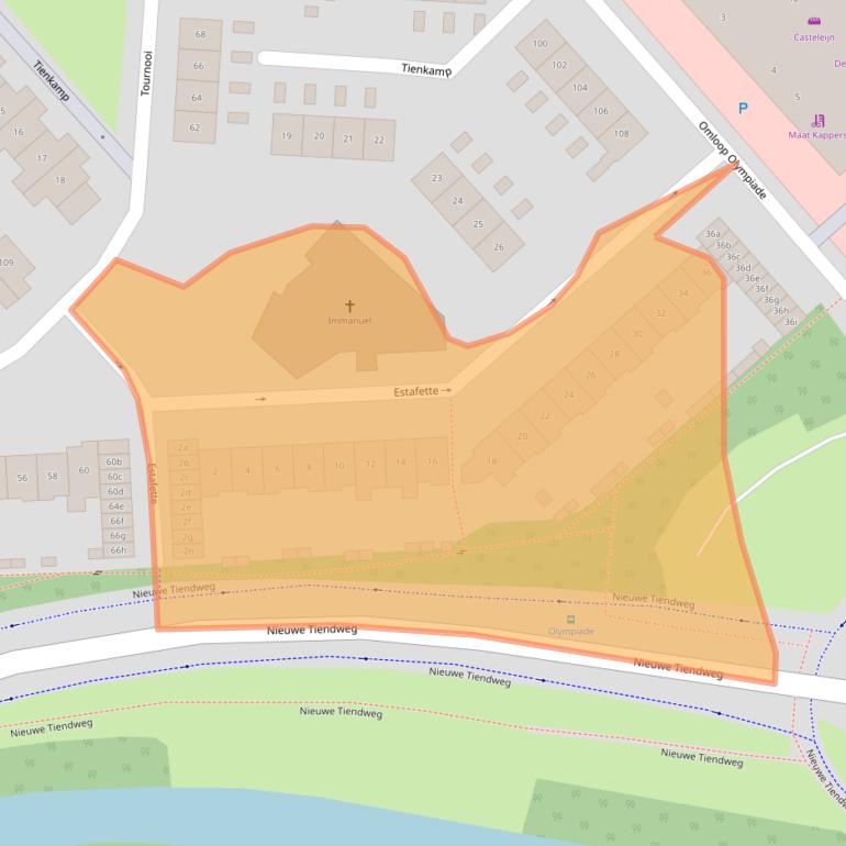 Kaart van postcodegebied 2924VB.