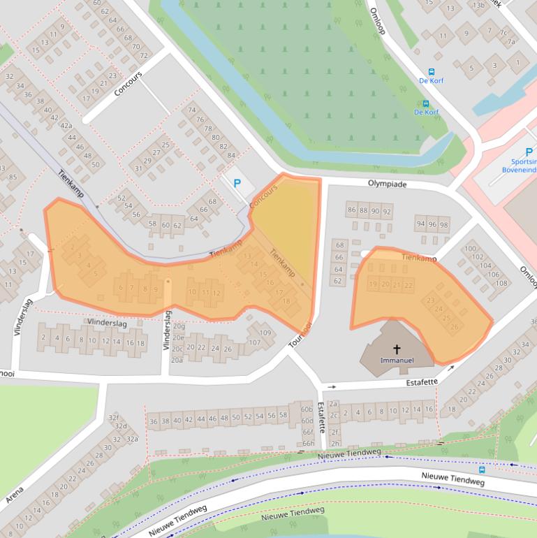 Kaart van postcodegebied 2924VC.